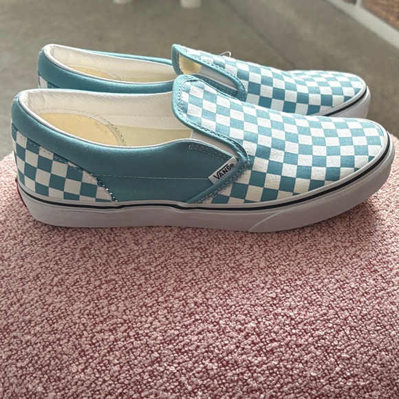 Vans Checkered Slip-On Shoes - Blue and White - Picture 6 of 7